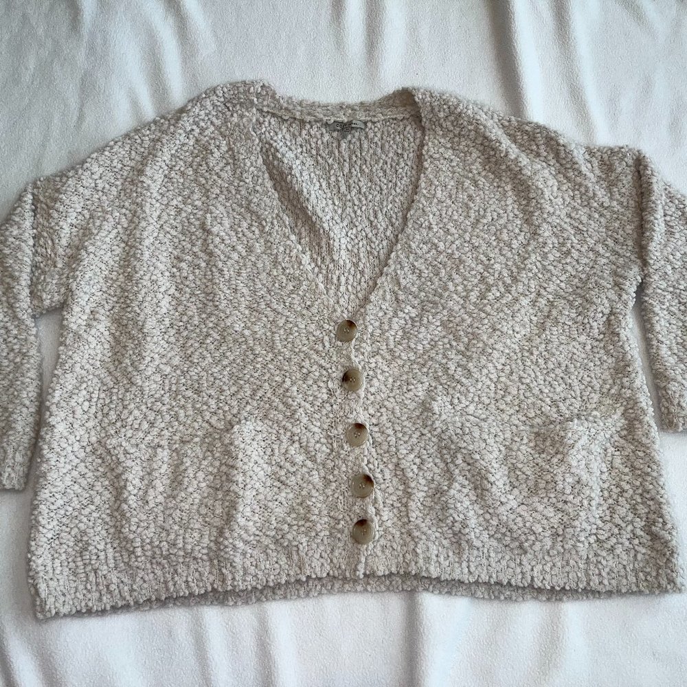 Soft & Cozy Cream Sweater Cardigan